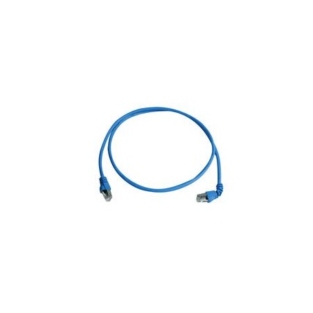 Telegärtner Patchkabel CAT6A, 1x90Grad gedreht, 10m, Blau, 500MHz, S/FTP, Halogenfrei - 96290 - 1