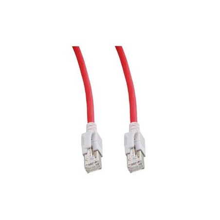 Patchkabel RJ45, VC LED, CAT6A 500Mhz,10m, rot, LED in den Steckern! - 102677 - 1