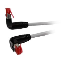 Patchkabel RJ45-gewinkelt, CAT6A, 1000Mhz, 1.5m Grau, PIMF( - 103904 - 1