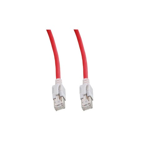 Patchkabel RJ45, VC LED, CAT6A 500Mhz, 1m, rot, LED in den Steckern! - 104155 - 1