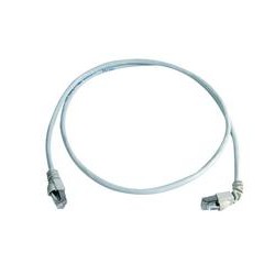 Telegärtner Patchkabel CAT6A, 1x90Grad gedreht, 5m, Grau, 500MHz, S/FTP, Halogenfrei - 111549 - 1