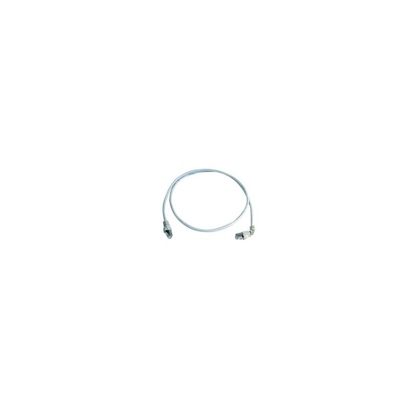 Telegärtner Patch Cable CAT6A, 1x90 Degree Twisted, 5m, Gray, 500MHz, S/FTP, Halogen-Free - 111549 - 1