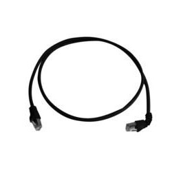 Telegärtner Patchkabel CAT6A, 1x90Grad gedreht, 1m, Schwarz, 500MHz, S-STP(S/FTP), halogenfrei - 117564 - 1