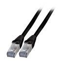 Patch cable RJ45, CAT6A 500Mhz, 5m black, S-STP(S/FTP), outdoor, highly flexible, TPE, AWG26/7 - 124977 - 1