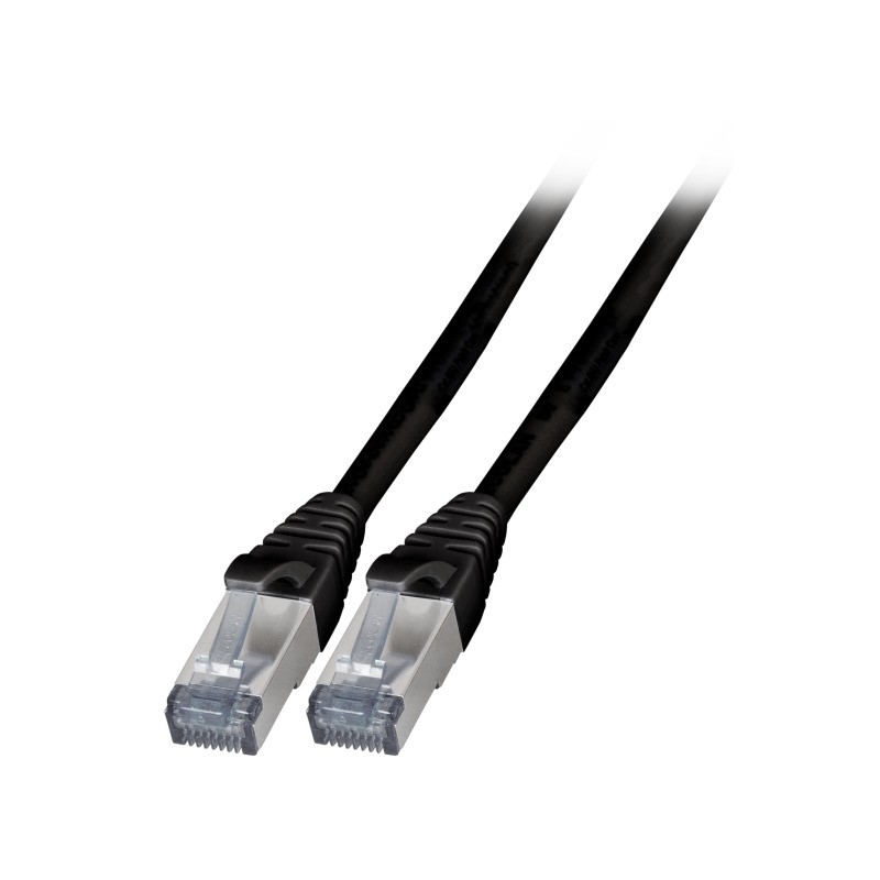 Patchkabel RJ45, CAT6A 500Mhz, 5m schwarz, S-STP(S/FTP), außen, hochflexibel, TPE, AWG26/7 - 124977 - 1