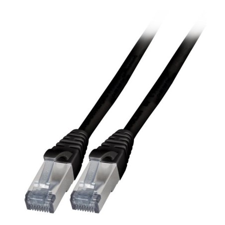 Patchkabel RJ45, CAT6A 500Mhz, 2m schwarz, S-STP(S/FTP), außen, hochflexibel, TPE, AWG26/7 - 128660 - 1