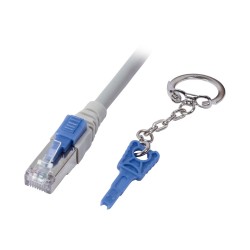 Patchkabel RJ45, CAT6A 500Mhz, 0.25m, grau, S-STP(S/FTP), mit Schloss, AWG26, Synergy 21 - 131376 - 1