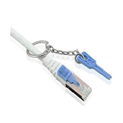 Patchkabel RJ45, CAT6A 500Mhz, 3m, grau, S-STP(S/FTP), mit Schloss, AWG26, Synergy 21 - 131381 - 1