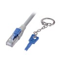 Patchkabel RJ45, CAT6A 500Mhz, 7.5m, grau, S-STP(S/FTP), mit Schloss, AWG26, Synergy 21 - 131383 - 1