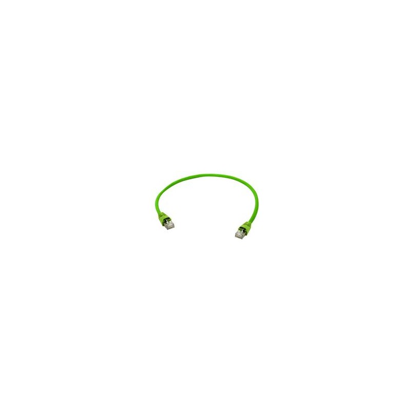 Telegärtner Patchkabel CAT6A, 7,5m, Grün, 500MHz, S-STP(S/FTP), PVC, IP20-IP20, - 137085 - 1