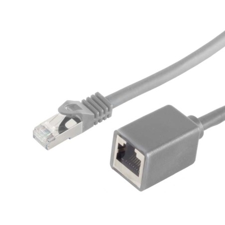 Patchkabel RJ45, CAT6 250Mhz, 0,5m grau, S-STP(S/FTP), LSZH, Stecker/Buchse(Verlängerung) - 140051 - 1