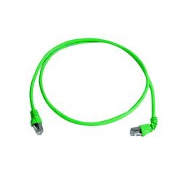 Telegärtner Patchkabel CAT6A, 1x90Grad gedreht, 2m, grün, 500MHz, S-STP(S/FTP), halogenfrei - 150457 - 1