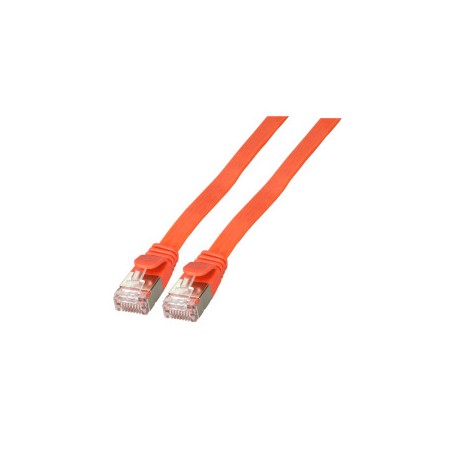 Patchkabel RJ45, CAT6A 500Mhz, 0.25m, rot, U/FTP, flach, - 152243 - 1