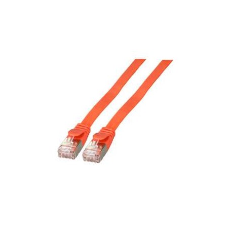 Patchkabel RJ45, CAT6A 500Mhz, 2m, rot, U/FTP, flach, - 152247 - 1