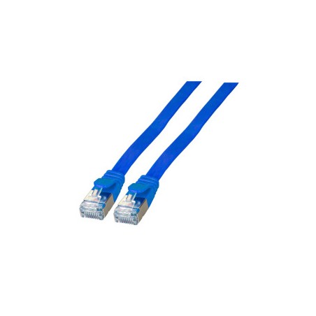 Patchkabel RJ45, CAT6A 500Mhz, 0.25m, blau, U/FTP, flach, - 152263 - 1