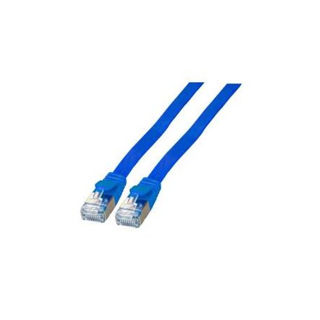 Patchkabel RJ45, CAT6A 500Mhz, 0.5m, blau, U/FTP, flach, - 152264 - 1
