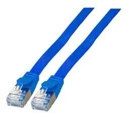Patchkabel RJ45, CAT6A 500Mhz, 1.0m, blau, U/FTP, flach, - 152266 - 1