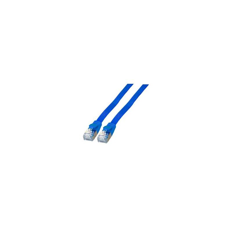 Patchkabel RJ45, CAT6A 500Mhz, 2m, blau, U/FTP, flach, - 152268 - 1