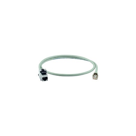 Telegärtner Patchkabel CAT6A, Stecker/Buchse(Keystone), 3m, Grau, 500MHz, S-STP(S/FTP), halogenfrei - 156891 - 1