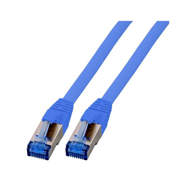 Patchkabel RJ45, CAT6A 500Mhz, 1.5m, blau, S-STP(S/FTP), TPE(Superflex), mit Cat.7 Rohkabel, - 157069 - 1