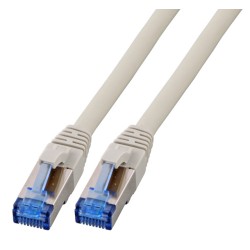 Patchkabel RJ45, CAT6A 500Mhz, 0.15m, grau, S-STP(S/FTP), TPE(Superflex), mit Cat.7 Rohkabel, - 157139 - 1