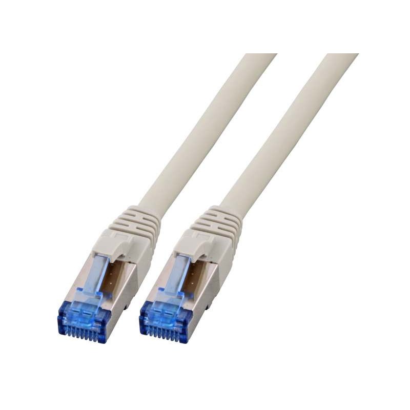 Patchkabel RJ45, CAT6A 500Mhz, 1.0m, grau, S-STP(S/FTP), TPE(Superflex), mit Cat.7 Rohkabel, - 157147 - 1