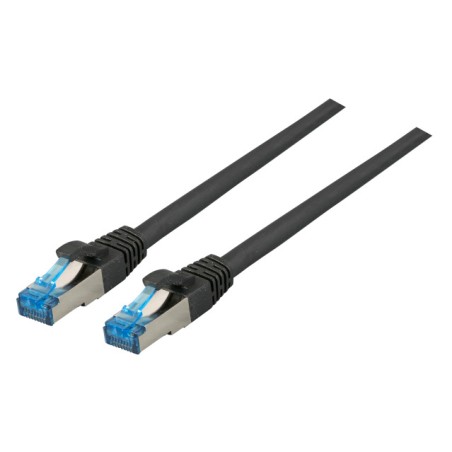 Patchkabel RJ45, CAT6A 500Mhz, 0.15m, schwarz, S-STP(S/FTP), TPE(Superflex), mit Cat.7 Rohkabel, - 157158 - 1