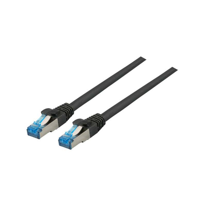 Patchkabel RJ45, CAT6A 500Mhz, 3m, schwarz, S-STP(S/FTP), TPE(Superflex), mit Cat.7 Rohkabel, - 157164 - 1