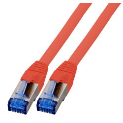 Patchkabel RJ45, CAT6A 500Mhz, 0.15m, rot, S-STP(S/FTP), TPE(Superflex), mit Cat.7 Rohkabel, - 157251 - 1