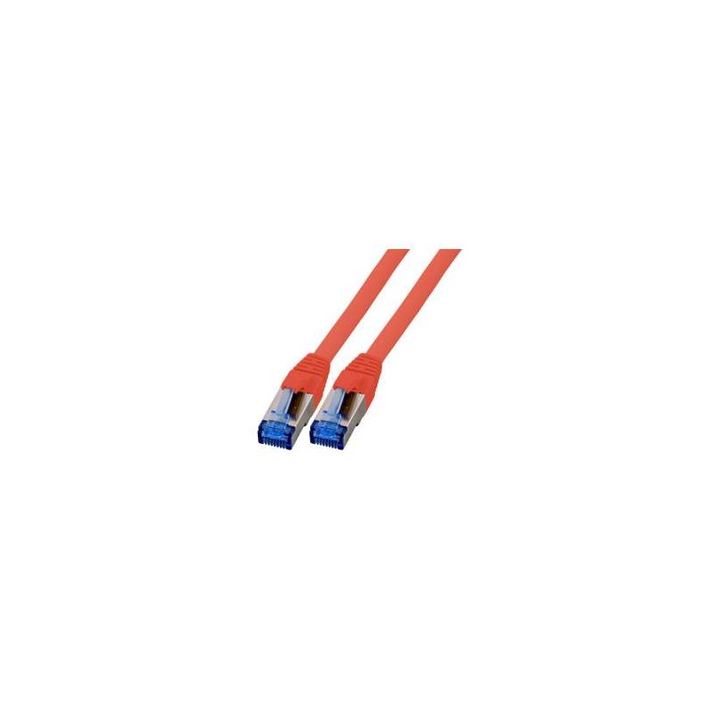 Patchkabel RJ45, CAT6A 500Mhz, 0.5m, rot, S-STP(S/FTP), TPE(Superflex), mit Cat.7 Rohkabel, - 157253 - 1