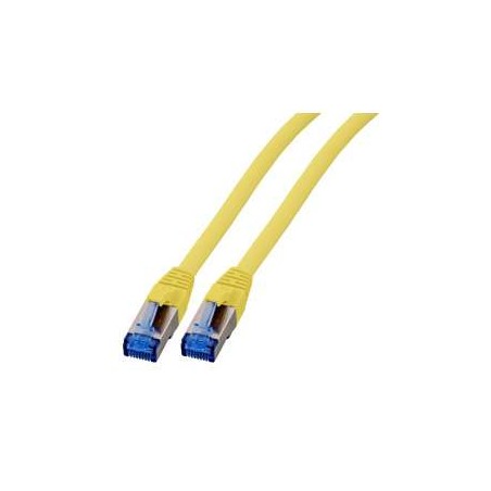Patchkabel RJ45, CAT6A 500Mhz, 0.25m, gelb, S-STP(S/FTP), TPE(Superflex), mit Cat.7 Rohkabel, - 157275 - 1