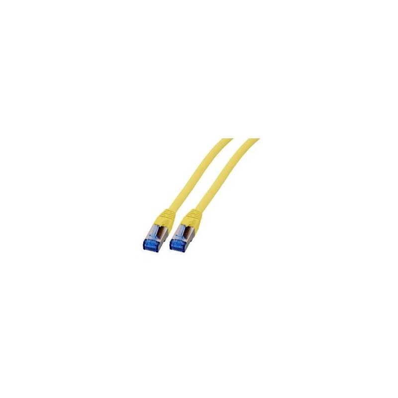 Patchkabel RJ45, CAT6A 500Mhz, 7.5m, gelb, S-STP(S/FTP), TPE(Superflex), mit Cat.7 Rohkabel, - 157282 - 1