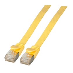 Patchkabel RJ45, CAT6A 500Mhz, 0,25m, gelb, U/FTP, flach, - 159211 - 1