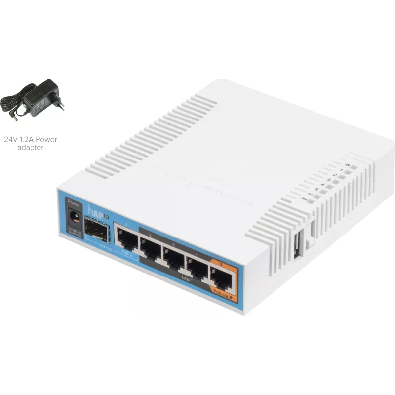 MikroTik AC Access Point RB962UiGS-5HacT2HnT, hap AC, 2.4/5 GHz, 5x Gigabit, 1x SFP, USB - 128501 - 1