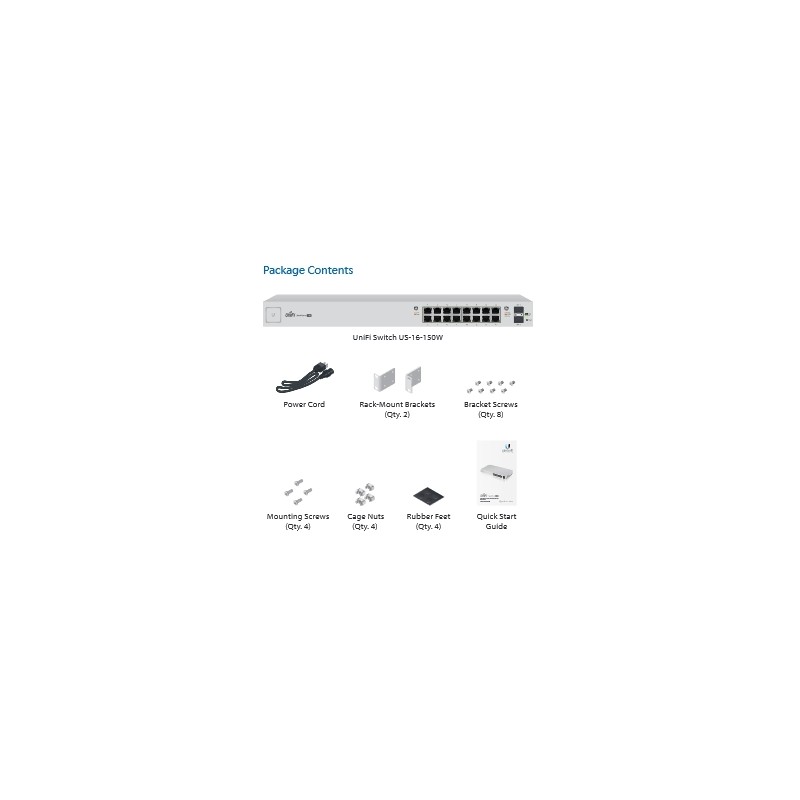 Ubiquiti UniFi Switch / 16 Ports / 150W / POE+ / 2 SFP / US-16-150W  - 128959 - 4
