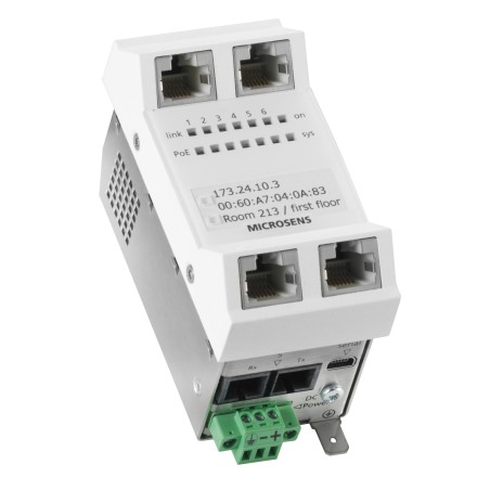 Microsens Installationswitch GBE 6 Port, vert.. Einbau, 5xRJ45, 1xST duplex, PoE+, MS440213PM-48G6+ - 134678 - 1