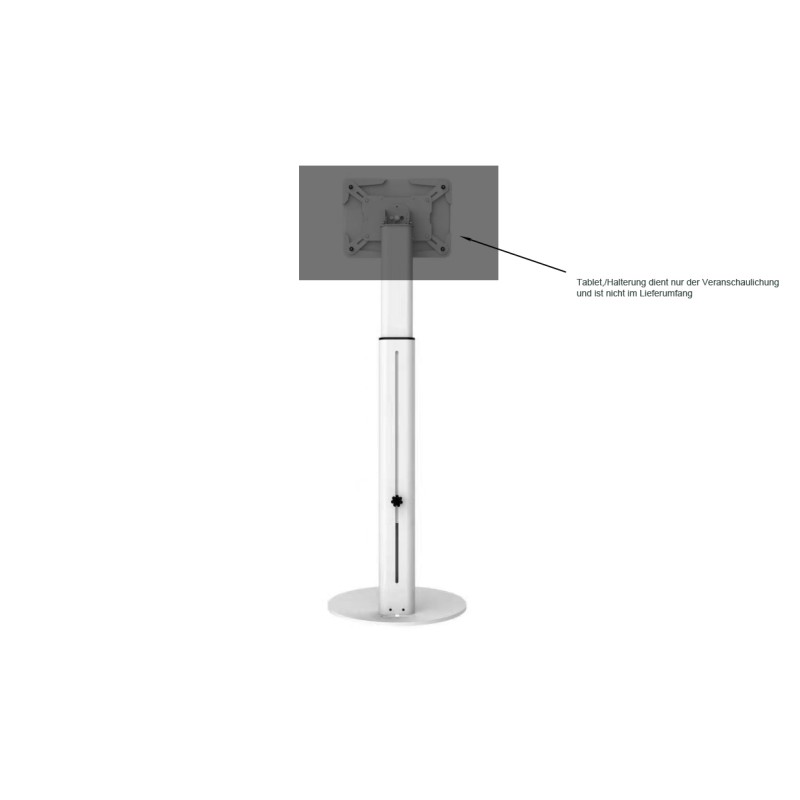 VESA Standfuß Halterung höhenverstellbar für Tablet, Display, Monitor 7,5cm/10cm, weiß - 198302 - 2