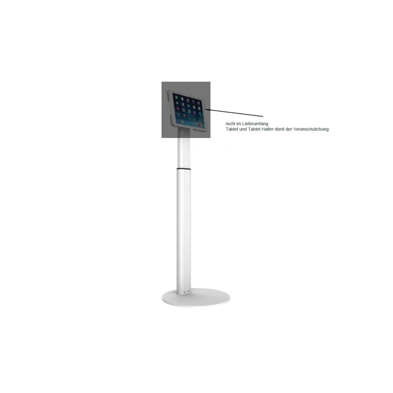 VESA Standfuß Halterung höhenverstellbar für Tablet, Display, Monitor 7,5cm/10cm, weiß - 198302 - 3