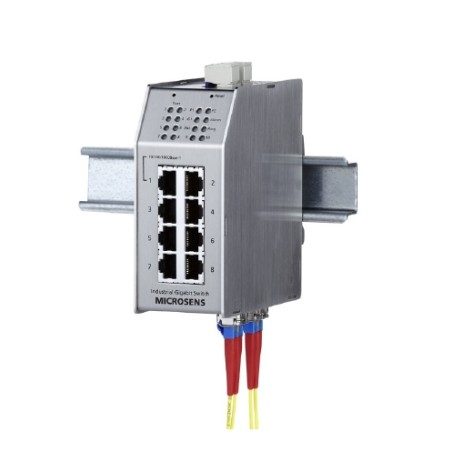 Microsens Profi Line Switch industrial Gigabit, PoE, 1x 10/100/1000Base-T, 7x10/100Base-TX, 3x SFP, MS650869PM-48-V2 - 108439 - 