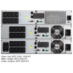 Effekta MTD RT Lineinter. USV,2000VA, 5min bei cos phi 0,7 , MTD2000RT, USB+RS232, Schwarz, Tower/19", - 116035 - 1