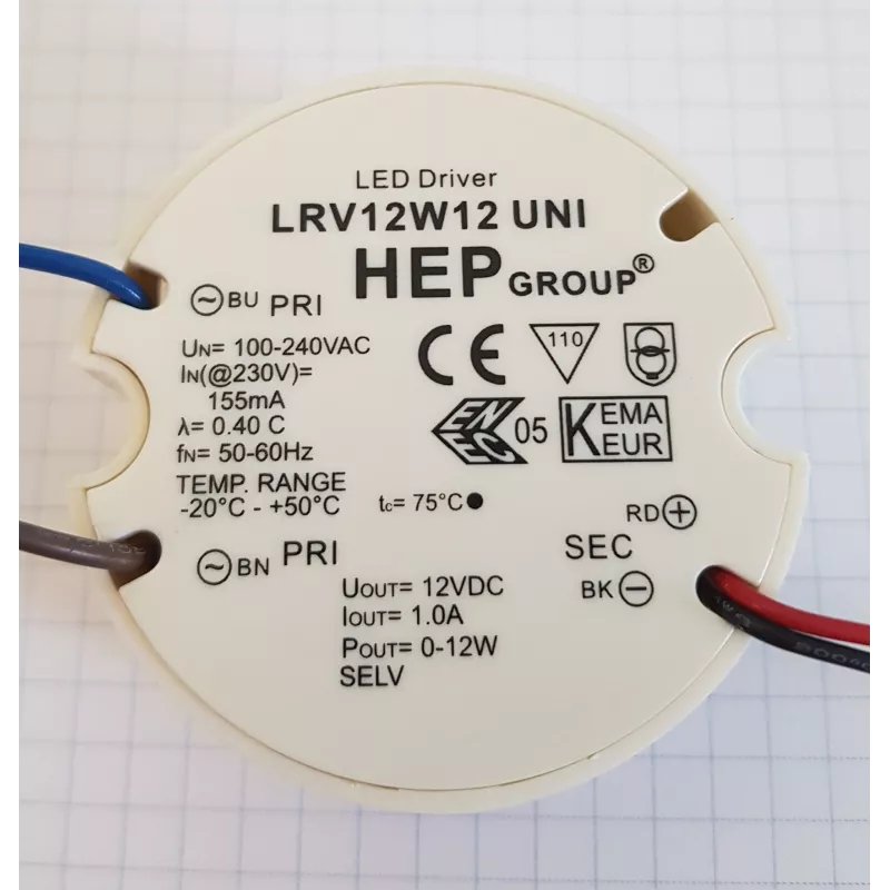 HEP Netzteil - 12V 12W - HEP für Unterputzdose - 107727 - 2