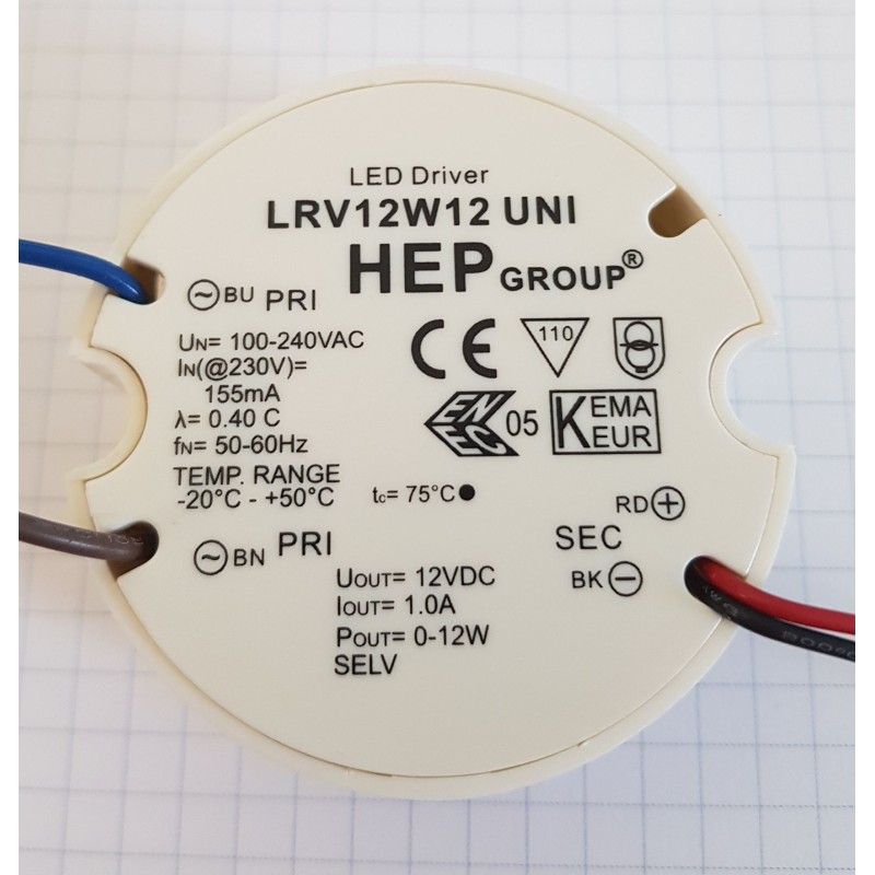 HEP power supply - 12V 12W - HEP for flush-mounted box - 107727 - 2