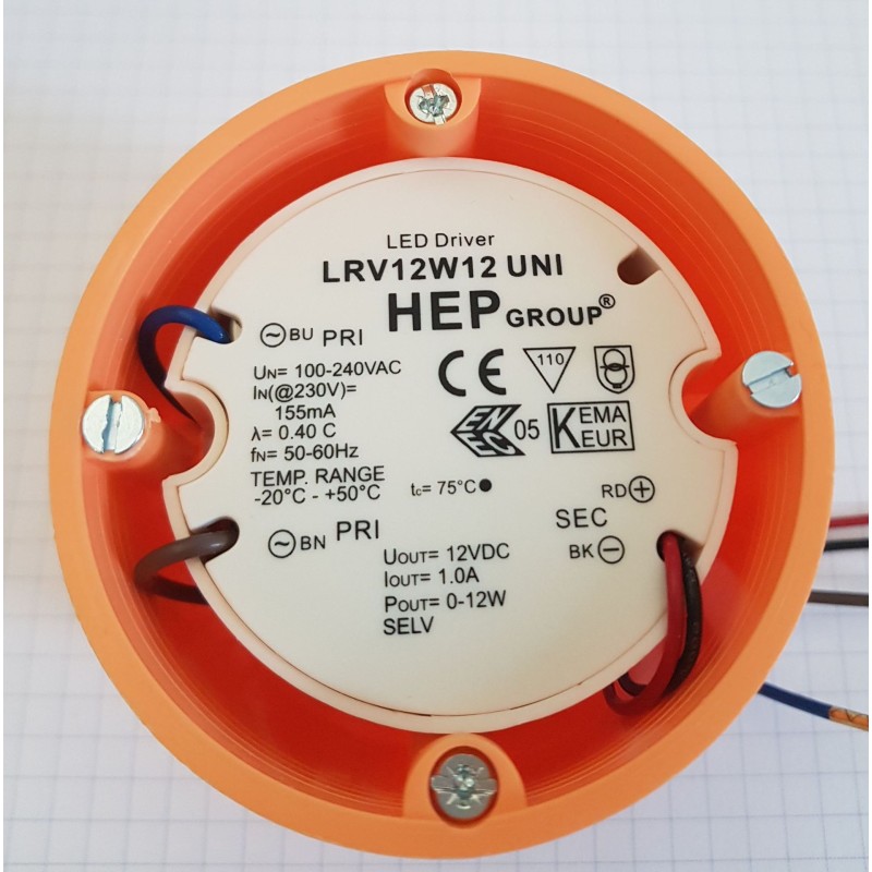 HEP power supply - 12V 12W - HEP for flush-mounted box - 107727 - 4