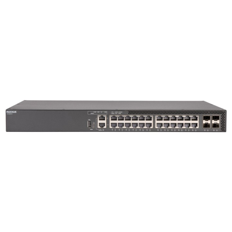 CommScope RUCKUS ICX8200-24 Switch, 24x10/100/1000 Mbps ports, 4x25 GbE SFP28 stacking/uplink-ports - 213752 - 1