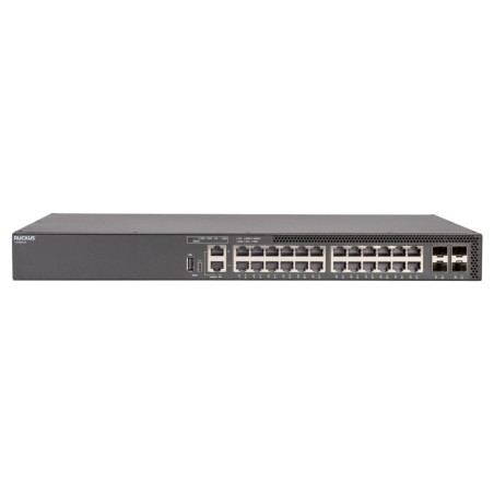 CommScope RUCKUS ICX8200-24 Switch, 24x10/100/1000 Mbps ports, 4x25 GbE SFP28 stacking/uplink-ports - 213752 - 1