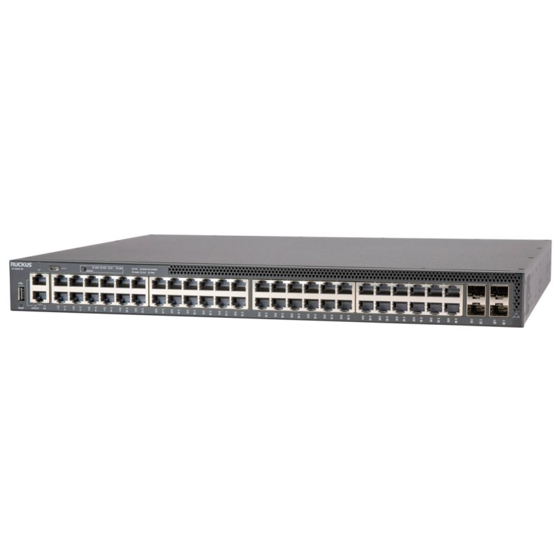 CommScope RUCKUS ICX8200-48 Switch, 48x10/100/1000 Mbps ports, 4x25 GbE SFP28 stacking/uplink-ports - 213753 - 1