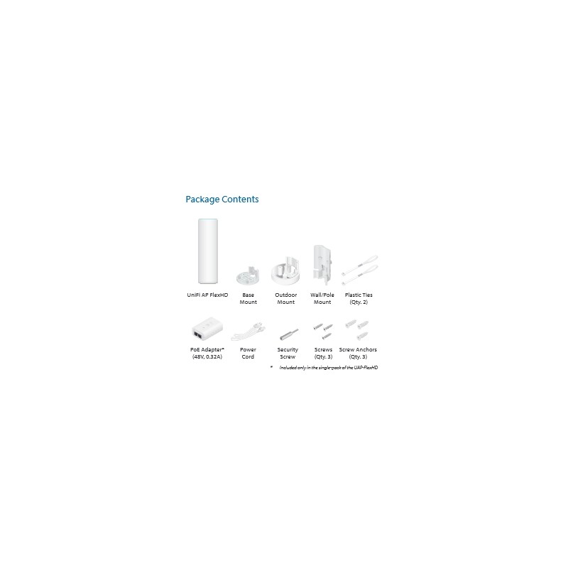 Ubiquiti Wireless AP WIFI5 &bull AC2000 &bull 4x4 &bull Indoor &bull Outdoor &bull 1 GbE &bull UniFi &bull UAP-FlexHD - 180338 -