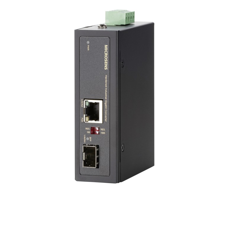 Microsens industrial Bridge Converter RJ45 PoE+ zu SFP 100/1000, MS657099PX - 137402 - 1