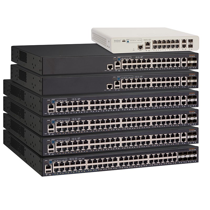 CommScope RUCKUS Networks ICX 7150 Switch 48x 10/100/1000 PoE+ ports, 2x 1G RJ45 uplink-ports, 2x 1G SFP and 2x 10G SFP+, 740W P