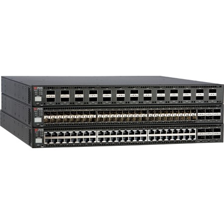 CommScope RUCKUS Networks ICX 7750 Switch with 48 10GbE SFP+ ports, 6 10/40GbE QSFP+ ports, one modular slot. Base layer 3 softw